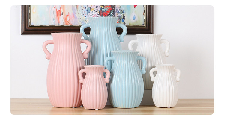 The 2023 new style ceramic vase is a creative, simple and modern ceramic vase that can hold water, fresh flowers, and is suitable for living room, dining table, home decoration, and dry flower arrangement pic 3