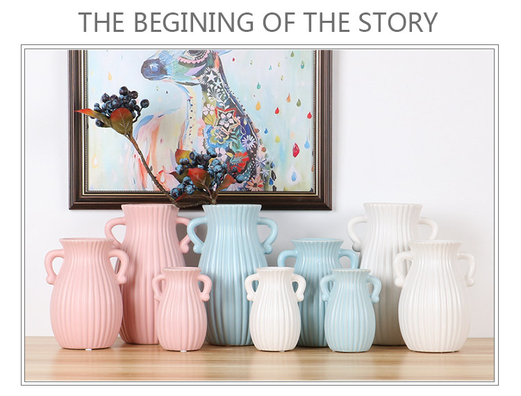 The 2023 new style ceramic vase is a creative, simple and modern ceramic vase that can hold water, fresh flowers, and is suitable for living room, dining table, home decoration, and dry flower arrangement pic 1