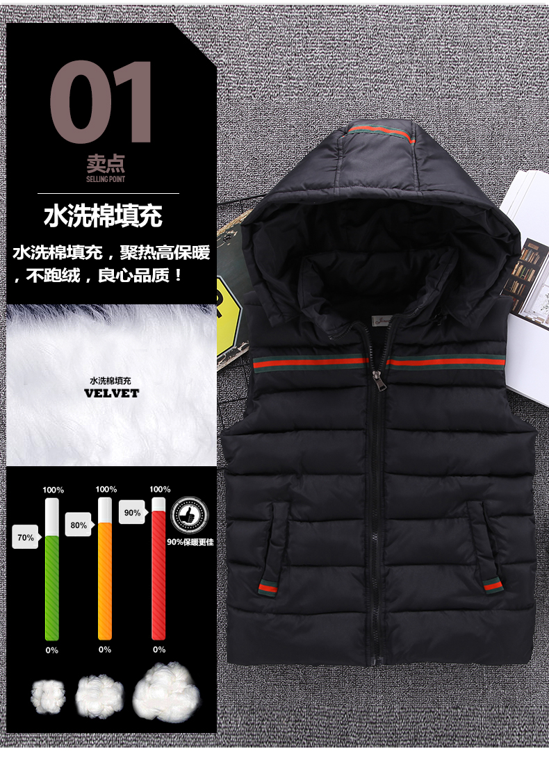 Áo vest bé trai mùa thu và mùa đông chất liệu cotton 2018 trẻ em mới mặc phiên bản Hàn Quốc cho bé trai áo vest dày áo gile trẻ em nam