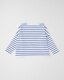 Japanese Order Autumn and Winter New Product Japanese Classic Sailor Stripe Off-Shoulder Loose Fit Women's Eight-Sleeve T-Shirt