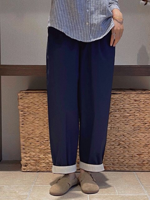 Japanese Order Spring/Summer Elastic Waist Loose Simple Versatile Thin Candy Color Cuffed Women's Casual Pants Carrot Pants