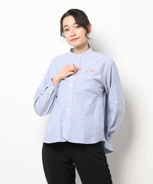 Spring Product, Solid Color Lapel Washed Oxford Fabric Women's Striped Shirt, Long-Sleeved Jung Soo-Kyung Shirt Danton