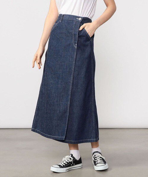 Japanese Trendy Brand Spring and Summer Retro Asymmetrical One-Piece Elastic Waist Women's Denim A-Line Skirt Danton