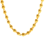 Долговечное ожерелье подходит для мужчин и женщин, украшение-шарик, мужские золотые четки из круглых бусин, цепочка, 24 карат