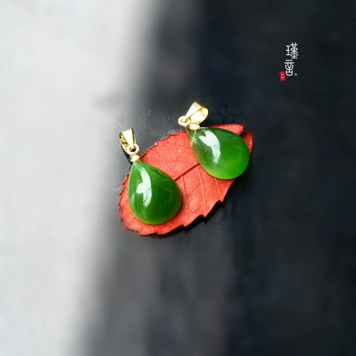 Яшма, зеленая подвеска из нефрита, маленькое изысканное ожерелье, аксессуар, аксессуары, Россия