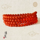 Натуральный красный агатовый браслет из провинции Юньнань, четки из круглых бусин подходит для мужчин и женщин