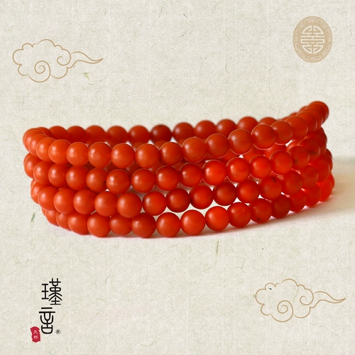 Натуральный красный агатовый браслет из провинции Юньнань, четки из круглых бусин подходит для мужчин и женщин