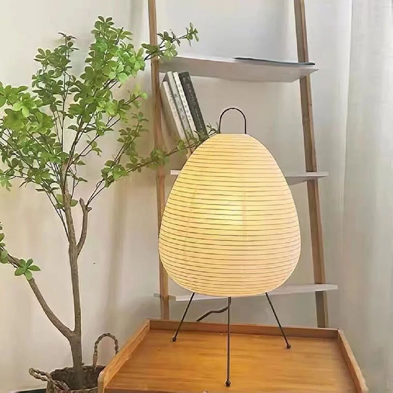 Noguchi Isamu Table Lamp, Vintage Japanese Rice Paper Lamp, Wabi-Sabi Style Designer Floor Lamp, Guesthouse ins Zen Pear Lamp