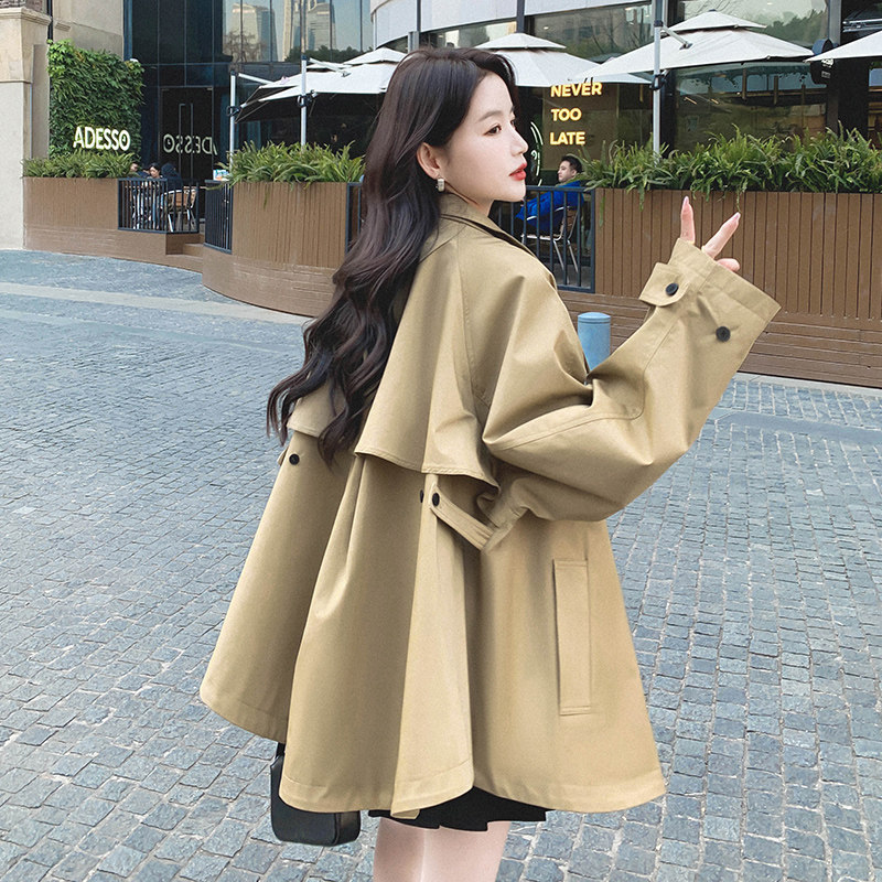 Maternity Wear Cape Trench Coat for Women, Spring and Autumn Style, Outerwear, 2026 New Model, Plus Size, High-End A-Line Coat