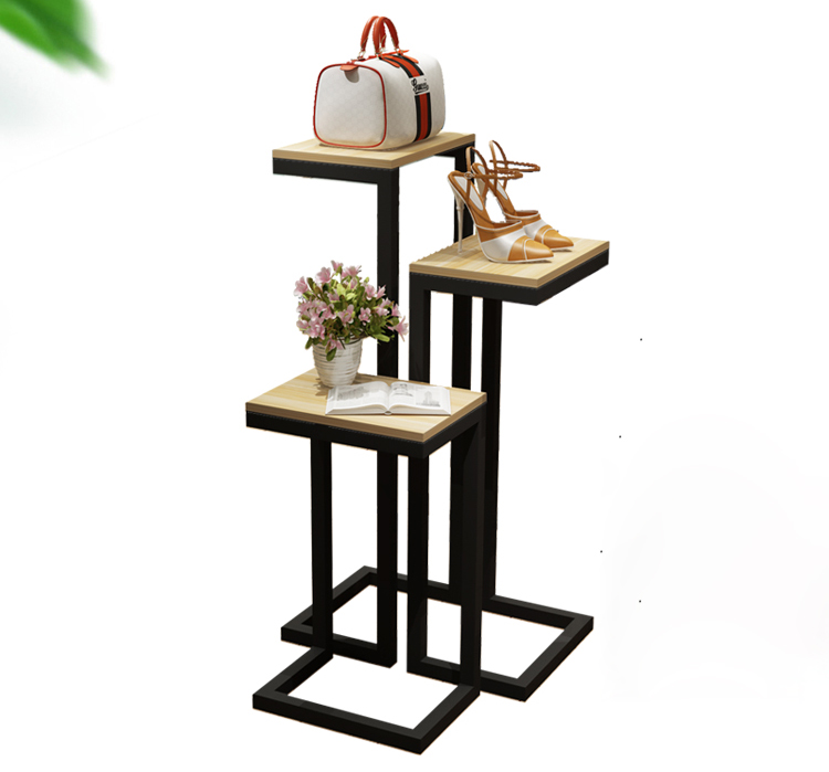 Industrial Wind Display Cabinet Table Water Table Clothing Shop Boutique Exhibition Cabinet Shoes Bag shop window Island Table Iron Art High Low Table
