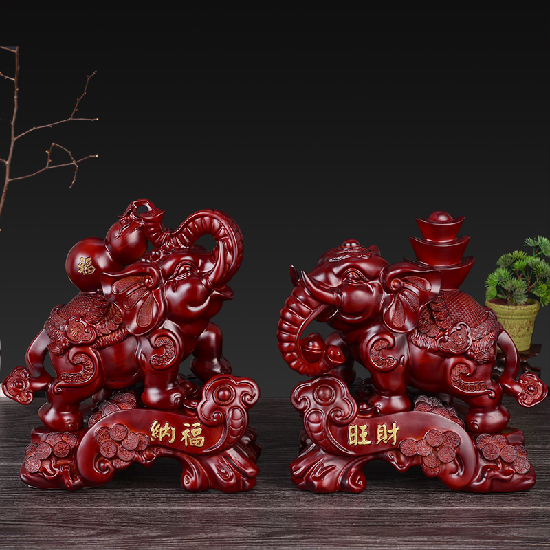 Treasure Elephant Town Property Elephant Pendulum Decoration Home Decoration Artwork Craftsmanship Gift Hem Gift Opening Gift