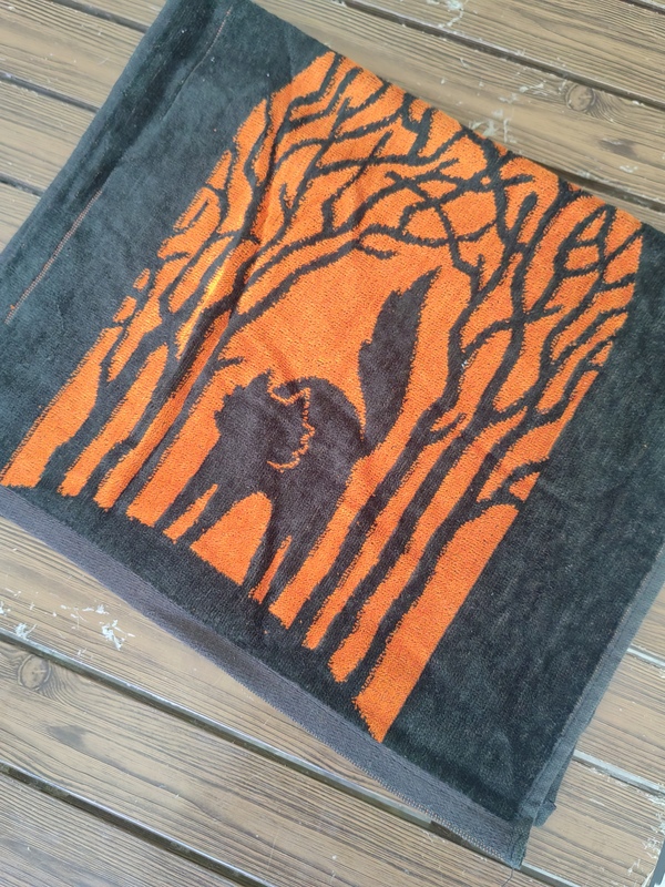 Foreign Trade Export to Europe and America, All-Cotton Large Towel, Kitchen Hand Towel, Fresh Style Black Cat Tea Towel, Face Towel