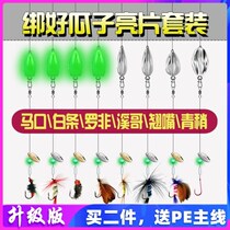 Japan imported Luya micro fake bait does not hurt line melon seeds sequins tied set Fly hook mouth small white horse
