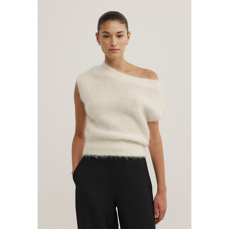 New Australian Witch*R* 26 Autumn Women's Alpaca Wool Off-Shoulder Irregular Knit Sweater