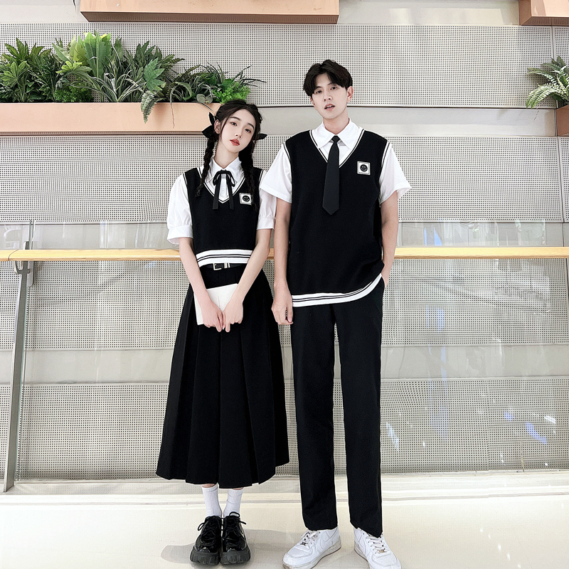 Class Uniforms for High School Students, Summer British College Style Long Skirt Suits, Junior High School and Elementary School Students' Graduation Photo Costumes, Performance Costumes