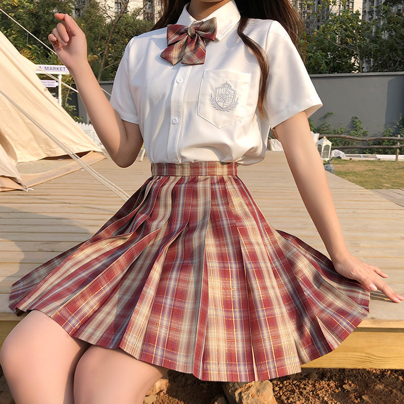 JK Uniform School Wind Net Red Frying Street Suite Japanese style wearing a hundred fold skirt and sweet dress