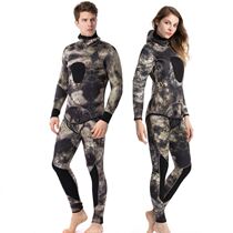 Suit with thickened wetsuit 3-5MM7 mm Men and women fight fish clothes Split Lianhood Anti-cold and warm suit