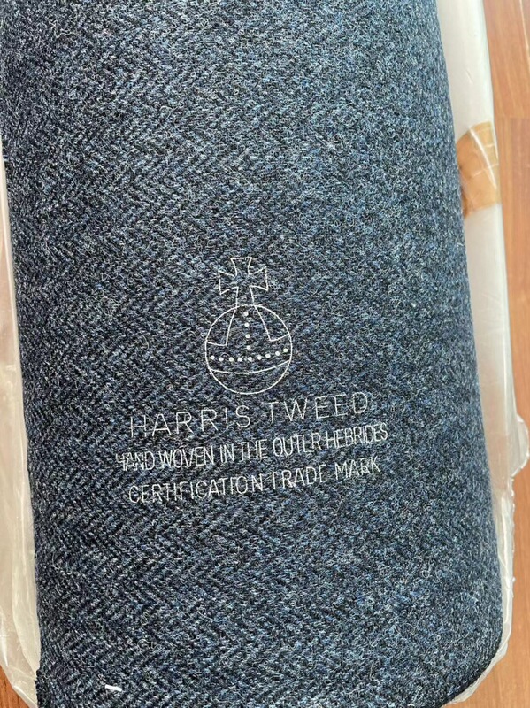 British Harris Tweed Herringbone Wool Tweed Short Retro Blazer with Single-Breasted Buttons