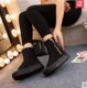 New Yuanbu canvas shoes women's boots side zipper inner heightening short boots solid color students boots women's shoes versatile short boots