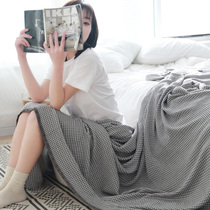 Export Japanese simple waffle blanket Japanese cotton air conditioning towel blanket solid color double nap blanket cover blanket