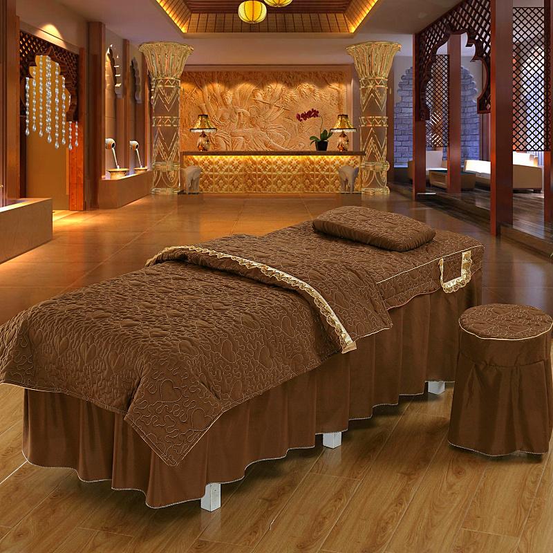 Giá cả phải chăng massage giường bìa dầu gội giường bìa vẻ đẹp trải giường bốn bộ của moxibustion massage vật lý trị liệu giường đặt