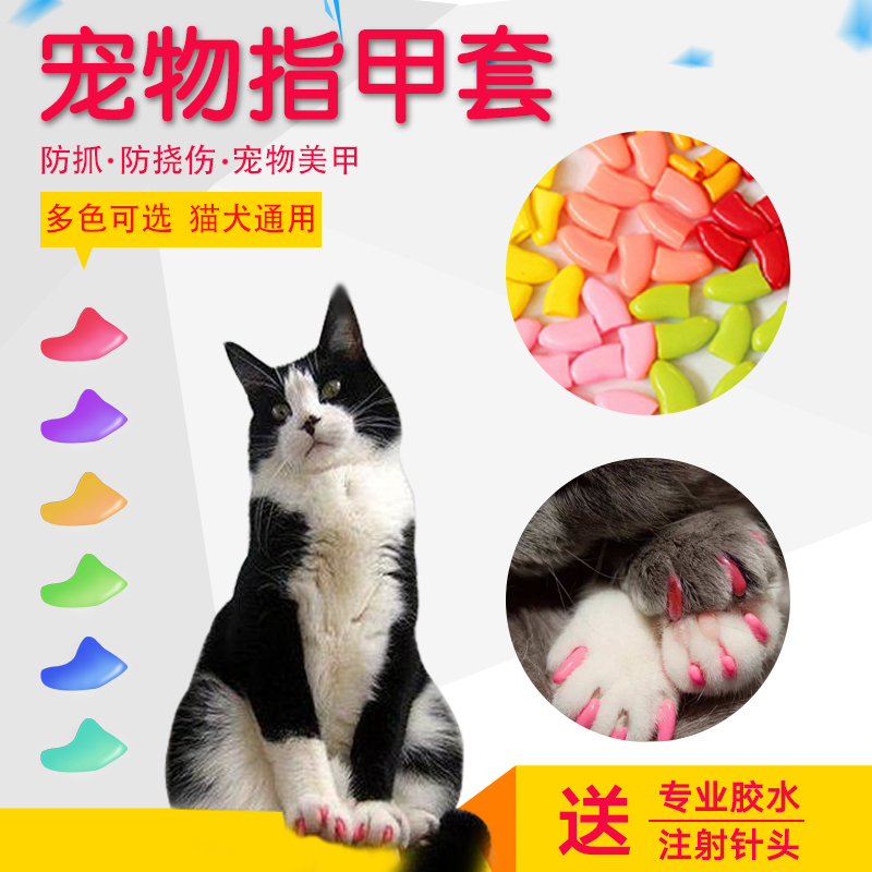 Pet Nail Covers Dog Nail Covers Anti-Scratch Cat Toe Protection Grooming Claw Cover Teddy Send Glue Cat Scratch