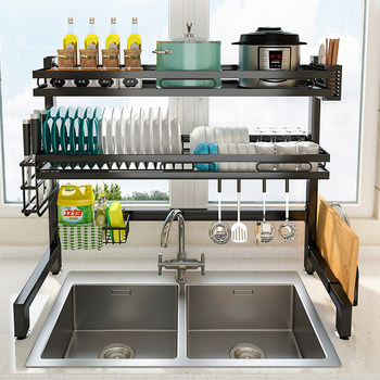Kitchen Sink Storage Rack, Dish Drying Rack, Multifunctional Dishwashing Sink Countertop Dish Rack