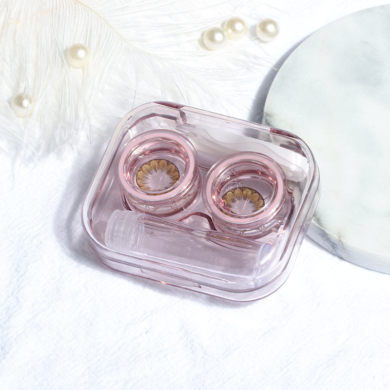 As755 Integrated Leak Proof - Pink [Single One]【 beat One shot Four 】 contact lens case  Simplicity Meitong box Water leakage prevention Duplex box Meitong box nursing storage box