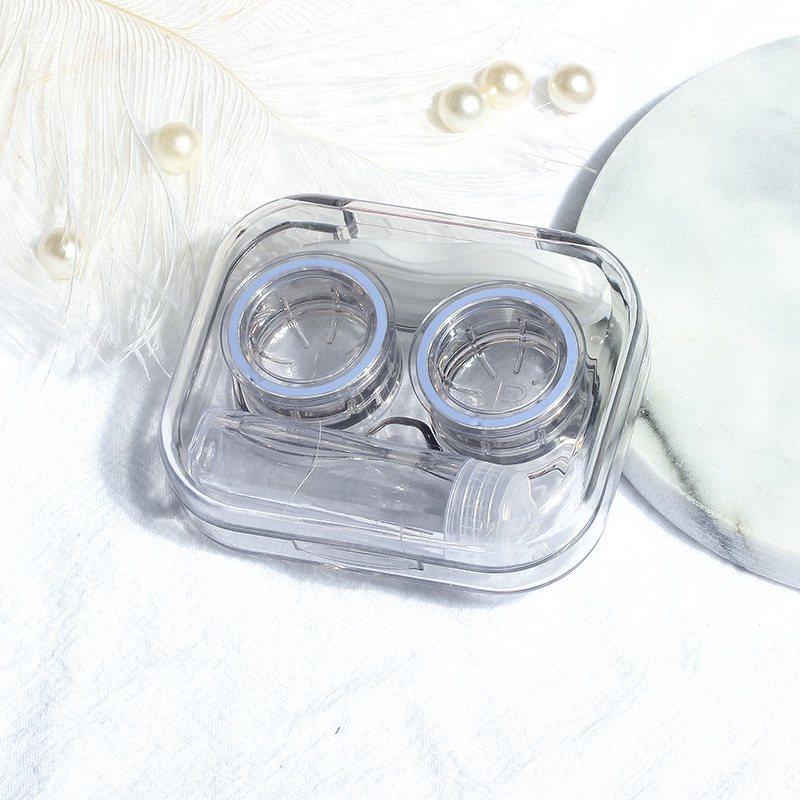 As755 Integrated Leak Proof - Purple [Single One]【 beat One shot Four 】 contact lens case  Simplicity Meitong box Water leakage prevention Duplex box Meitong box nursing storage box