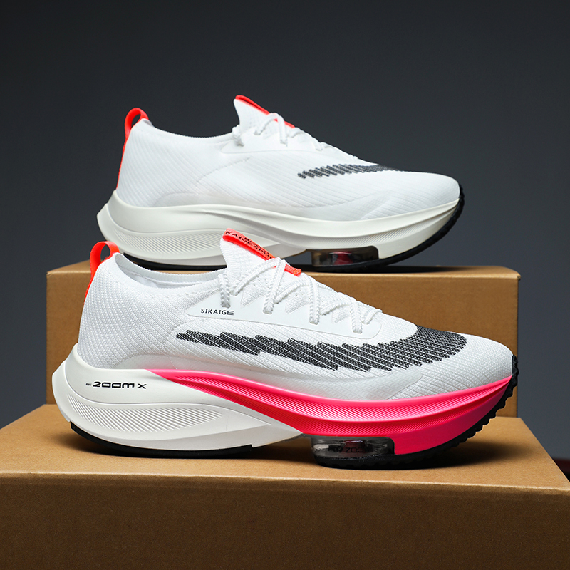 Marathon Breaking 2 Zoom Running Shoes for Men, Autumn and Winter Air Cushion Carbon Plate Shock Absorption Rebound Professional Sports Shoes for Middle School Students' Physical Exam