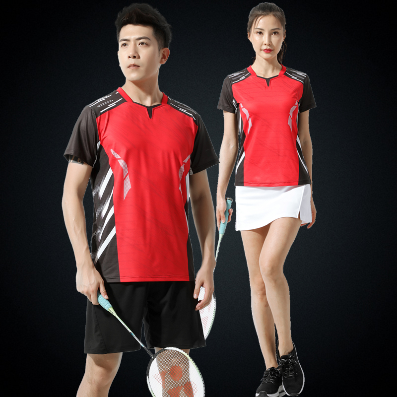 Badminton Suit Men's Short Sleeve Suit Quick Dry Women's Pants Dress Competition Sports Group Uniforms Customised Imprinted Table-tennis Jersey
