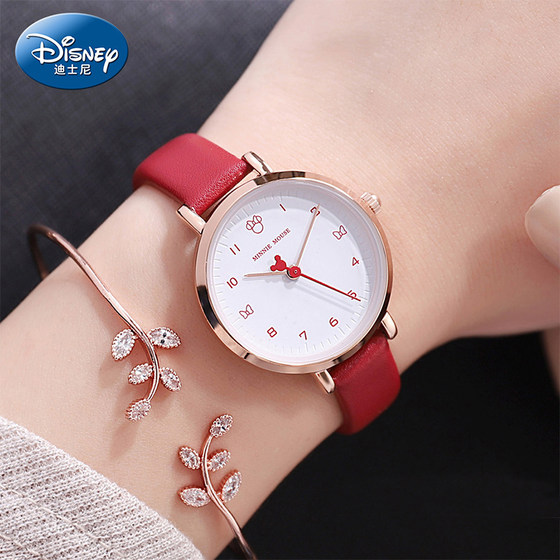 Disney watch for women, middle and high school students, thin strap, small, simple, temperament, girls, elementary school students and children, waterproof