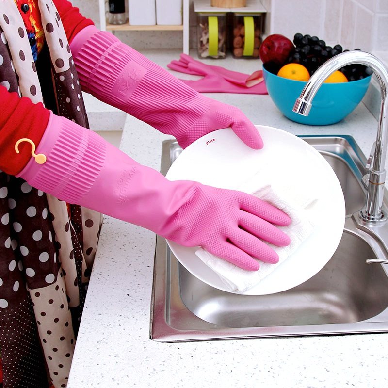 South Korea imported durable rubber housework gloves Home dishwashing brushing artifact washing clothes waterproof latex gloves