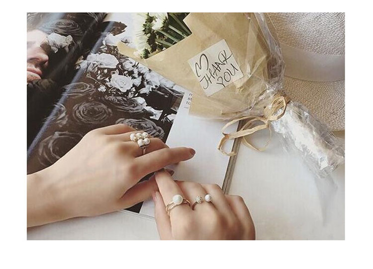 Khớp nhẫn ngọc trai ba mảnh mới nói đến tính cách thủy triều cường điệu ngón trỏ khớp nối nhẫn trang sức nhẫn nữ