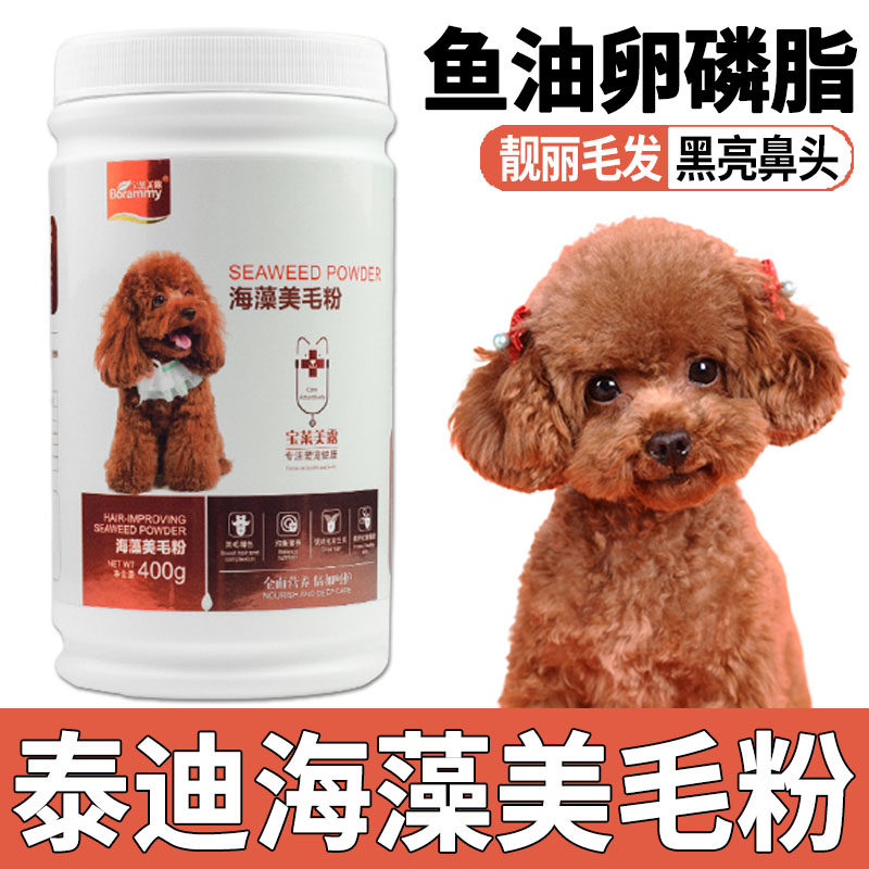 Teddy Dog Eats Seaweed Powder Soft Optophospholipid Pets Avoid Hair Removement Black Nose Blast Hair Increase Color
