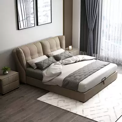 Disposable Technology cloth art bed Nordic small soft primary and secondary bedroom double light luxury wedding bed modern minimalist 1 8 meters