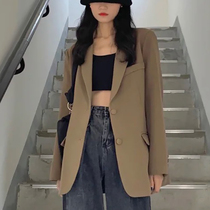 Suit Jacket Women Spring and Autumn 2021 New Advanced Sense Fried Street Suit Small Man Design Sense Casual Suit Black