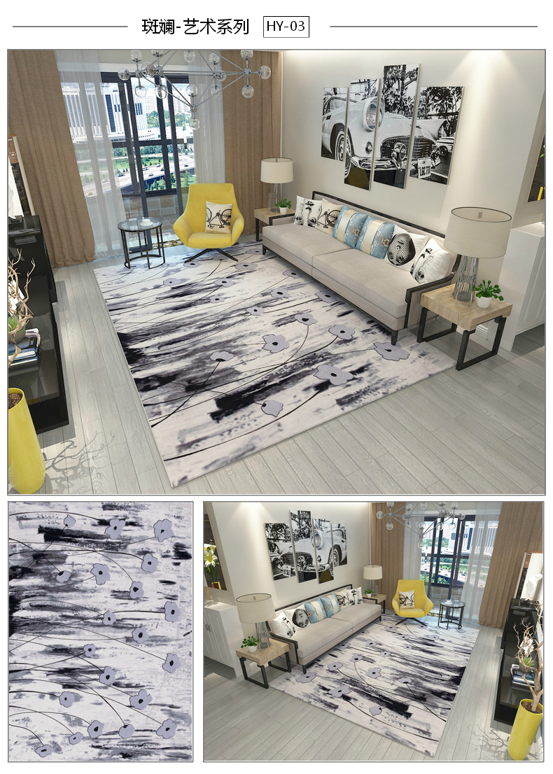 Thảm Bắc Âu Đơn giản Hiện đại Trừu tượng Phòng khách Sofa Bàn cà phê Phòng ngủ Đầu giường Thảm Mô hình Thảm có thể giặt được - Thảm thảm trải sàn giá rẻ