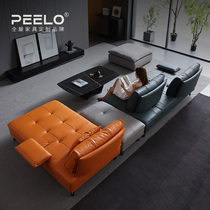 Light luxury fabric sofa adjustable module ultra-deep sitting wide Hermes Orange jump color modern disposable technology cloth sofa