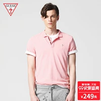 GUESS couple 2018 mùa xuân và mùa hè của nam giới màu rắn POLO cổ áo ngắn tay T-Shirt-MI2K9470K áo polo nam