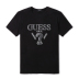 GUESS couple 2018 mùa xuân và mùa hè của nam giới LOGO màu rắn vòng cổ ngắn tay T-Shirt-MI2K9407K Áo khoác đôi