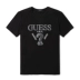 GUESS couple 2018 mùa xuân và mùa hè của nam giới LOGO màu rắn vòng cổ ngắn tay T-Shirt-MI2K9407K áo phông nam Áo khoác đôi