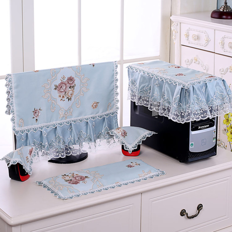 Computer Dust Cover cover cloth Art Desktop Dust cover All Decorative 24 Inch Display Curtain keyboard Host Grey Cover Cloth