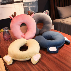 U -shaped pillow leaning on the neck of the neck cervical spine, a cute travel portable aircraft, a car U -shaped neck pillow, non -disassembly nap, sleeping pillow