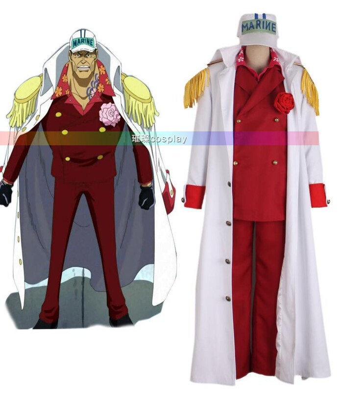 One Piece Original Navy Three Admirals Akainu Sakazuki Costume Anime Cosplay Men's Clothing with Pockets