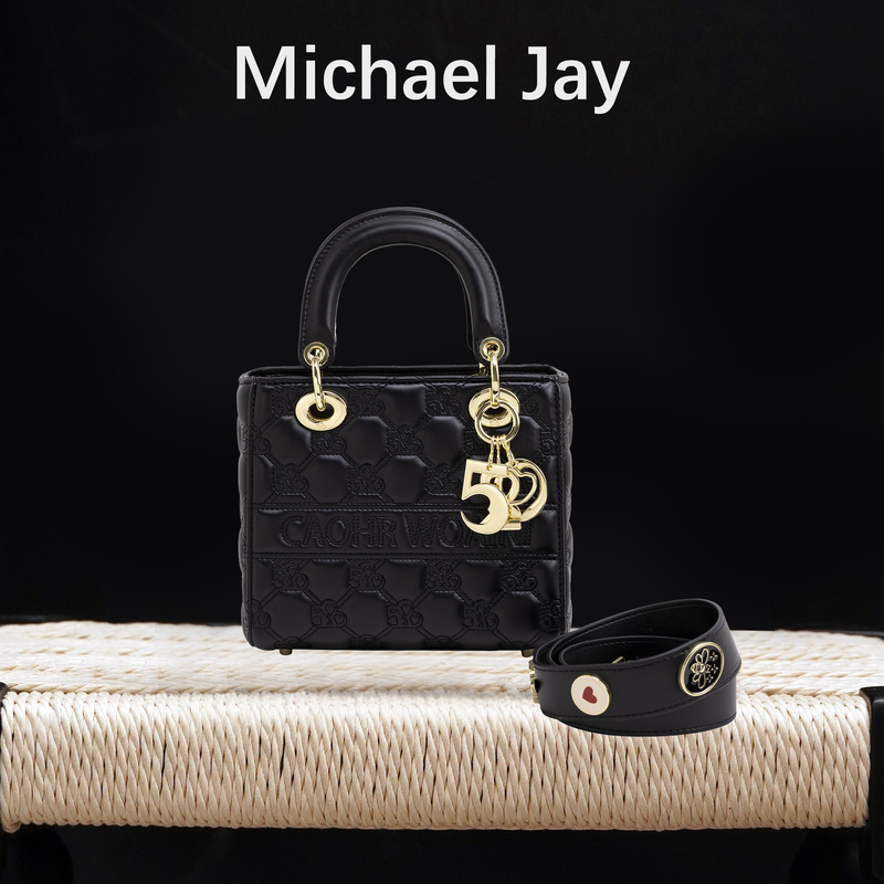 Michael Jay Classic Genuine Leather Lady Diana Bag for Women, Versatile Quilted Chain Bag, Business Gift