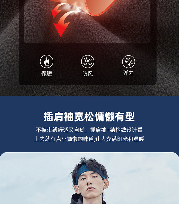 Discovery 男士 复合摇粒绒 户外功能软壳外套 图4