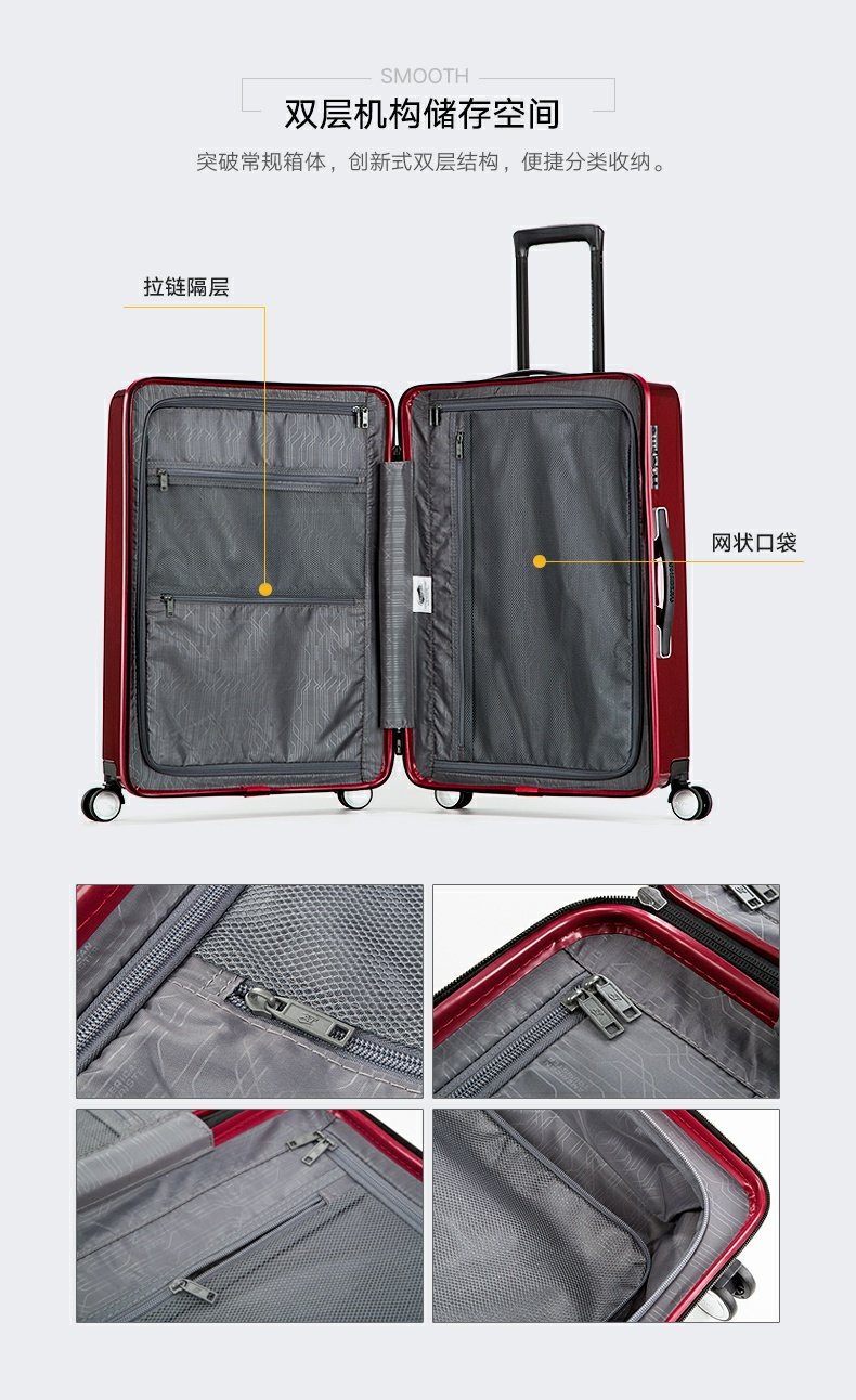 Xe đẩy du lịch Mỹ của Samsonite / Samsonite Universal Wheel Hành lý mật khẩu Hộp thư du lịch TP7 - Va li vali vải