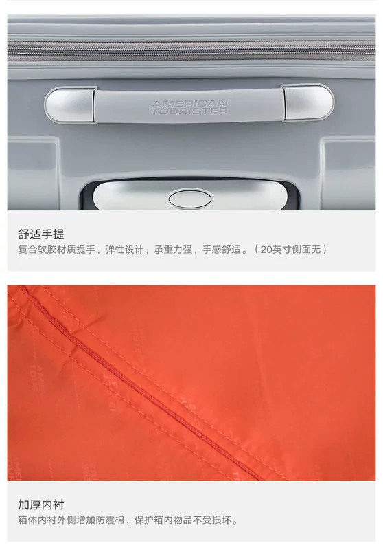 Mỹ du lịch mới xe đẩy trường hợp 20 inch 25 inch vali gương nam và nữ phổ quát hành lý bánh xe nam BI5 khung lên máy bay - Va li