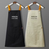 High-grade canvas apron custom logo printing coffee manicure milk tea shop work clothes women and men summer custom fashion